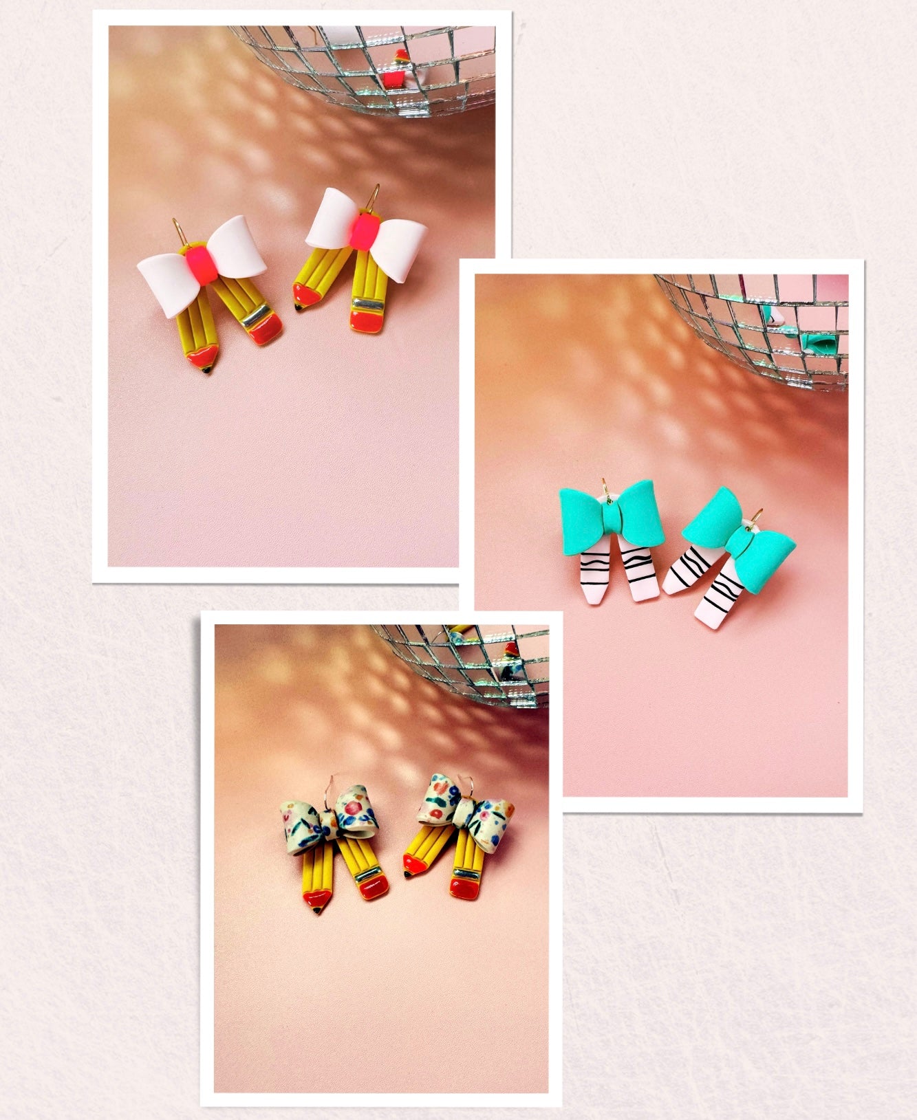 Pencil Me in Bow Earrings